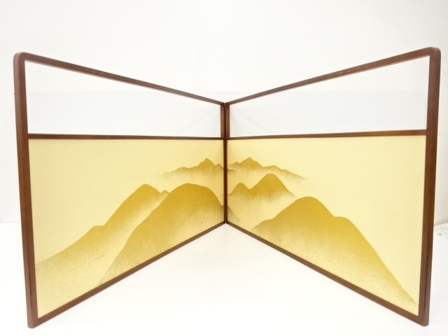 金砂子　遠山　風炉先屏風